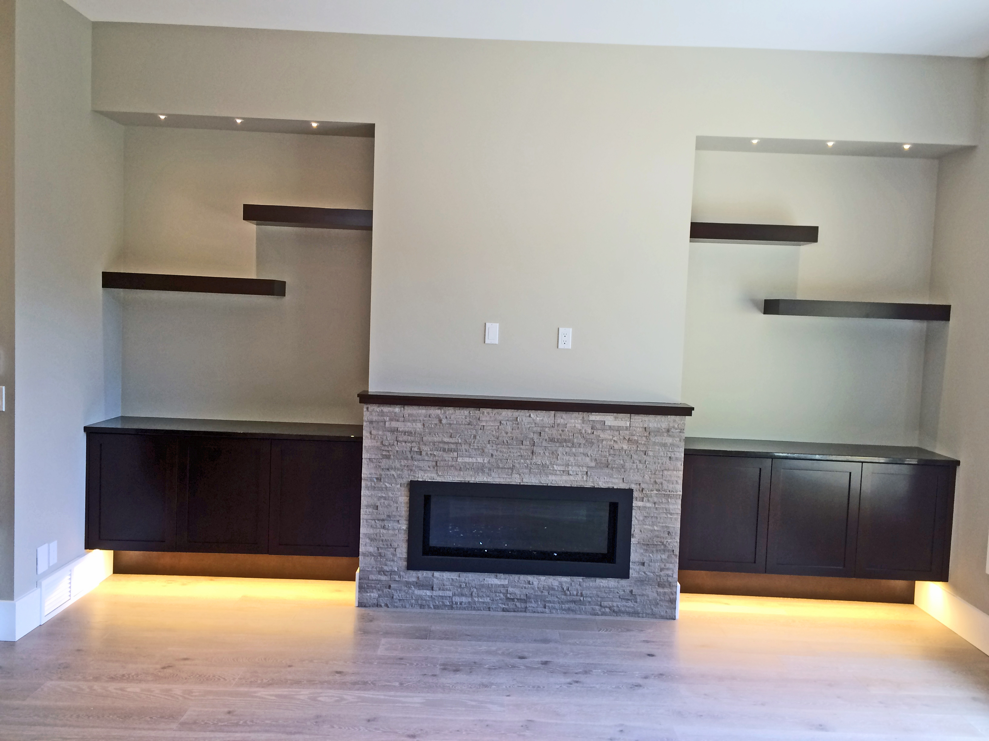 Calgary Inner-City Infill - Great Room Fireplace and Shelving